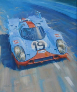 Motorsport art, Gulf Porsche 917K, 1971 Le Mans 24 hours